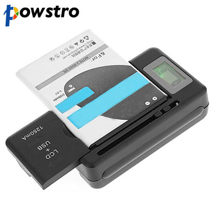 Powstro Universel Battery Charger LCD Indicator Screen For Portable Mobile phone battery Adapter for and USB Port Smartphone