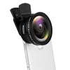 Powstro Phone Lens Kit 0.45X Wide Angle + 12.5X Macro Lens Clip-on Cellphone Camera Without Dark Corner For All Phone