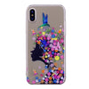 Phone Cover Transparent TPU Case Flower Girl Pattern Soft Protector Shell for iPhone