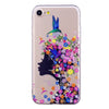 Phone Cover Transparent TPU Case Flower Girl Pattern Soft Protector Shell for iPhone