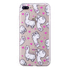 Cute Cartoon Design Phone Cover Transparent TPU Case Doughnut and Alpaca Pattern Soft Protector Shell for iPhone