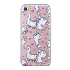 Cute Cartoon Design Phone Cover Transparent TPU Case Doughnut and Alpaca Pattern Soft Protector Shell for iPhone