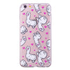 Cute Cartoon Design Phone Cover Transparent TPU Case Doughnut and Alpaca Pattern Soft Protector Shell for iPhone