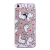 Cute Cartoon Design Phone Cover Transparent TPU Case Doughnut and Alpaca Pattern Soft Protector Shell for iPhone