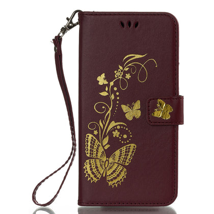 Gilding Butterfly PU Leather Phone Case Soft Elegant Drop-proof Phone Case Shell for Huawei P20 Pro