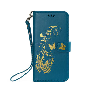 Gilding Butterfly PU Leather Phone Case Soft Elegant Drop-proof Phone Case Shell for Huawei P20 Pro