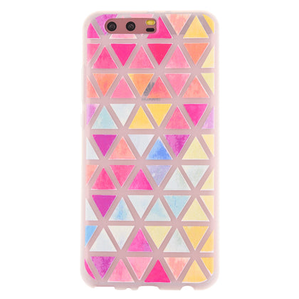 Phone Cover Ultra-slim TPU Case Colorful Geometry Pattern Frosted Soft Protector Shell for Huawei