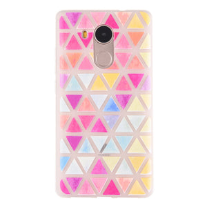 Phone Cover Ultra-slim TPU Case Colorful Geometry Pattern Frosted Soft Protector Shell for Huawei