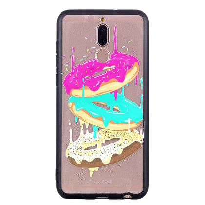 Phone Cover TPU Case Three-color Doughnut Pattern Embossment Design Soft Droproof Protector Shell for Huawei