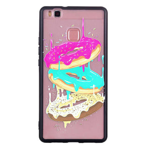 Phone Cover TPU Case Three-color Doughnut Pattern Embossment Design Soft Droproof Protector Shell for Huawei