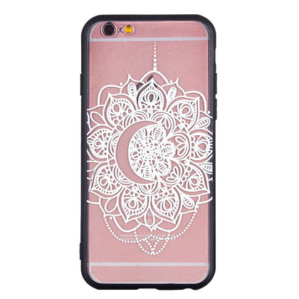 Lace Phone Case Soft TPU Bumper Case Embossment Varnish Design Scratch Resistant Phone Case for iPhone