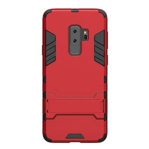 Hybrid Combo Dual Layer Rugged Phone Case Heavy Duty Shockproof Kickstand Case PC Hard Back Cover for Samsung Galaxy S9 Plus