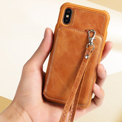 iPhone X Zipper Wallet Case,iPhone X Wallet Case, Leather Wallet Zipper Case with card holder